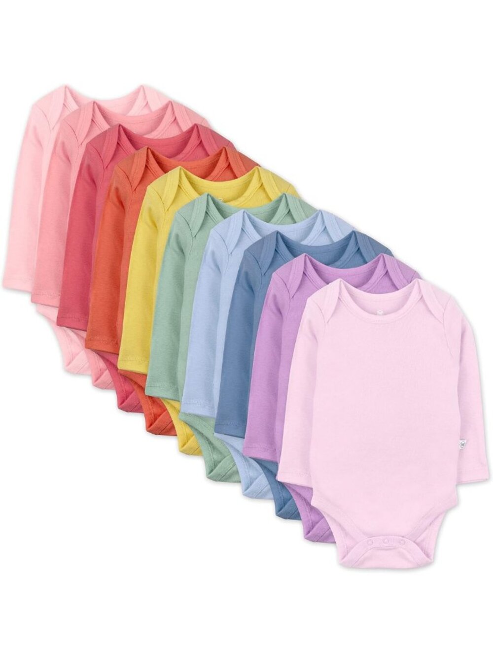 10-Pack Organic Cotton Long Sleeve Bodysuits for Infants - Unisex Baby Clothes